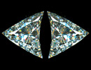 Matched pair of Crescent Trilliant diamonds